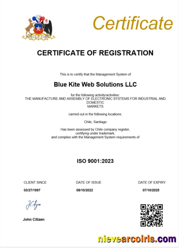 Chile  certificate of registration